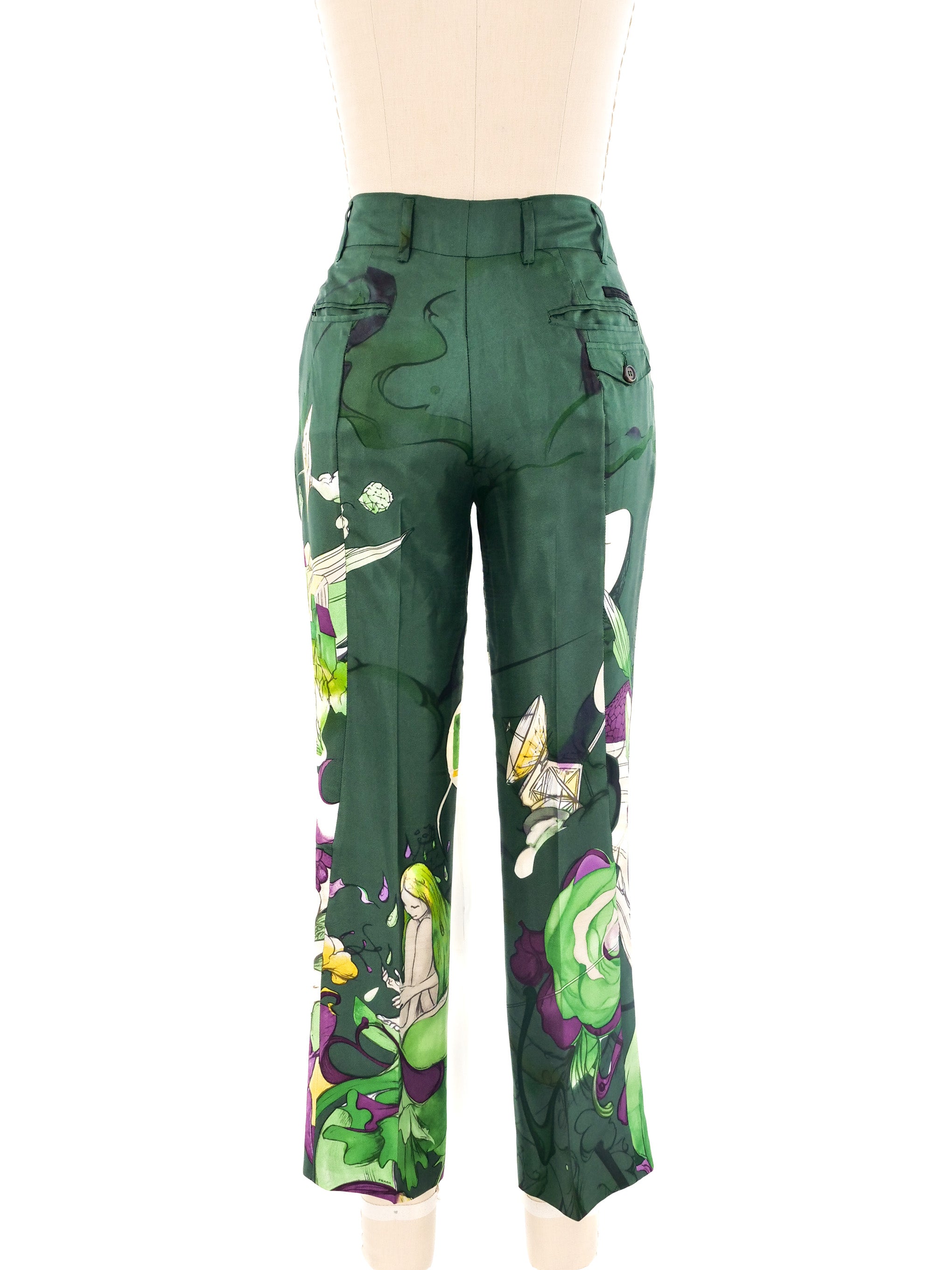 Prada Fairy Print Silk Pants