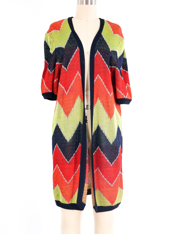 Gucci Metallic Chevron Knit Duster Jacket arcadeshops.com