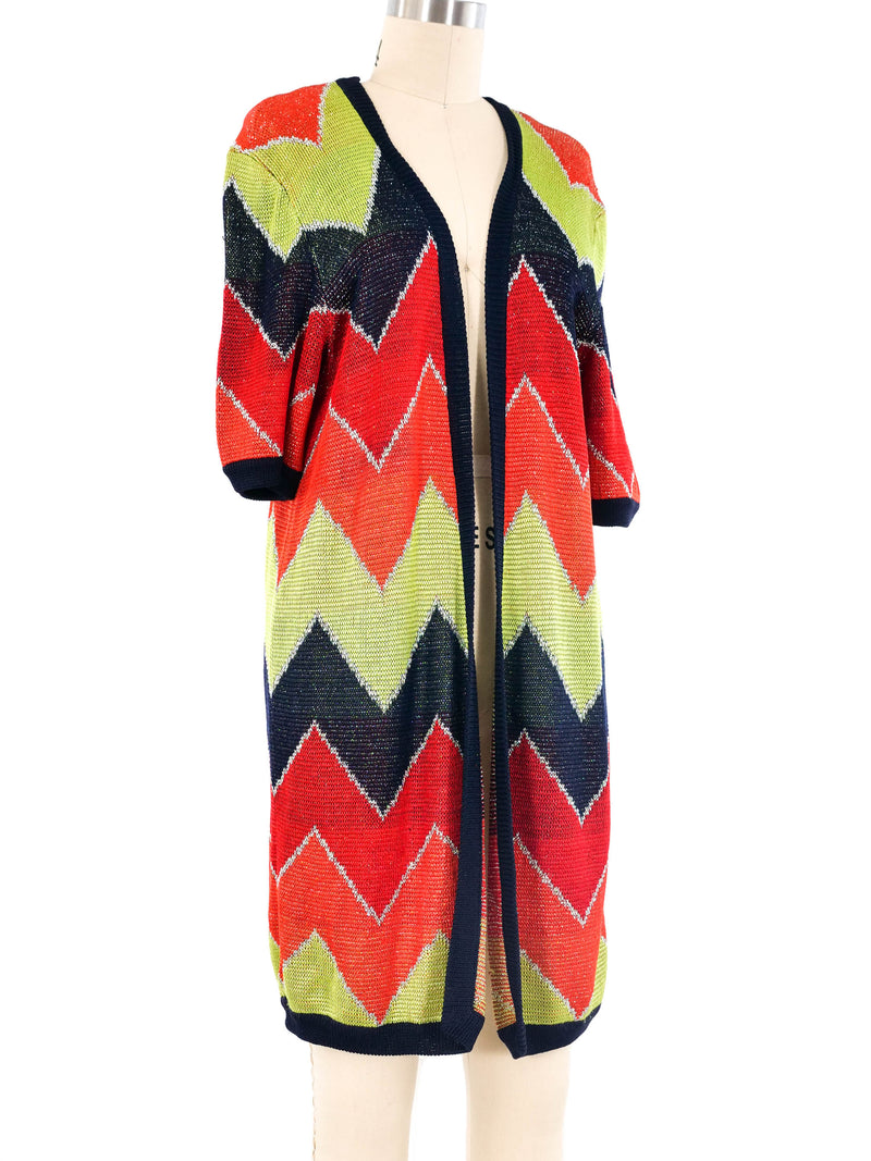 Gucci Metallic Chevron Knit Duster Jacket arcadeshops.com