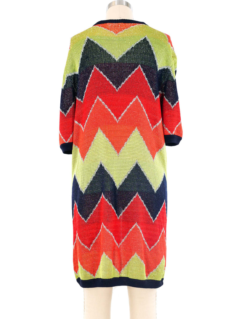 Gucci Metallic Chevron Knit Duster Jacket arcadeshops.com
