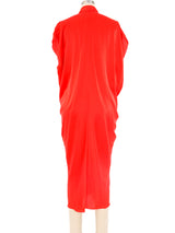 Lanvin Draped Orange Silk Dress Dress arcadeshops.com