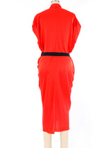 Lanvin Draped Orange Silk Dress Dress arcadeshops.com