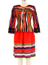 Christian Lacroix Abstract Striped Skirt Suit Suit arcadeshops.com