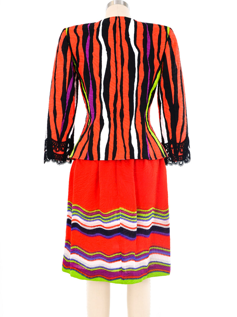 Christian Lacroix Abstract Striped Skirt Suit Suit arcadeshops.com