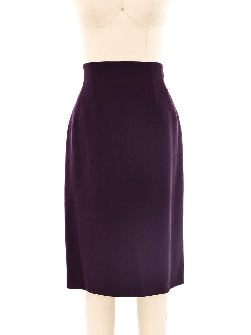 Hardware Accented Eggplant Skirt Suit Suit arcadeshops.com