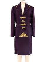 Hardware Accented Eggplant Skirt Suit Suit arcadeshops.com