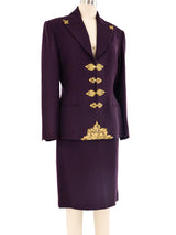 Hardware Accented Eggplant Skirt Suit Suit arcadeshops.com