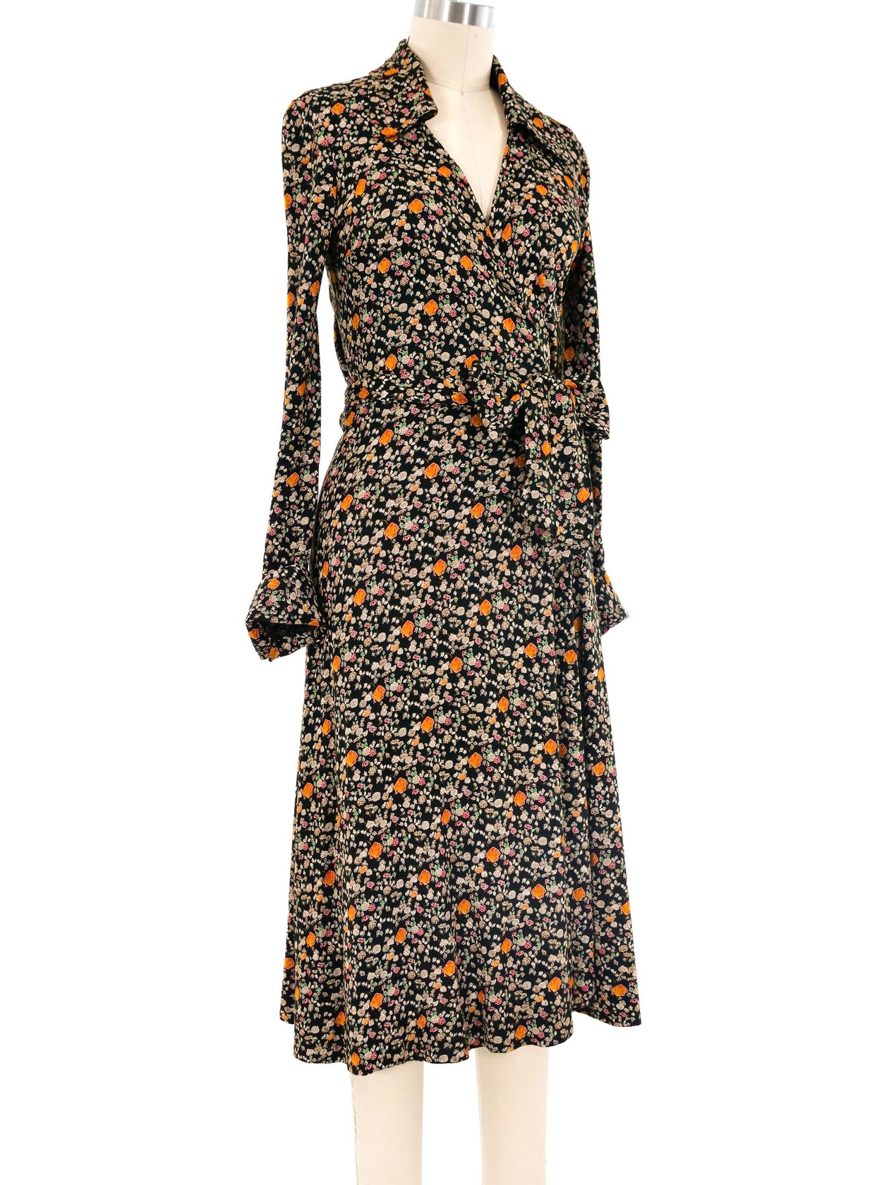 white christmas dresses Diane von Furstenberg Ditsy Floral Printed Wrap Dress