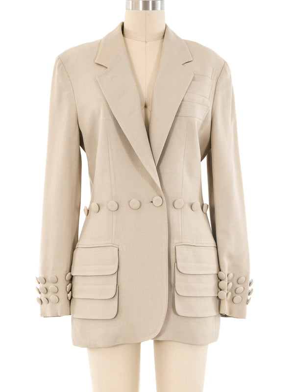 Moschino Button Trimmed Blazer Jacket arcadeshops.com