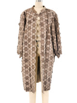 Oscar de la Renta Dimensional Floral Leather Coat Jacket arcadeshops.com