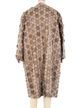 Oscar de la Renta Dimensional Floral Leather Coat Jacket arcadeshops.com