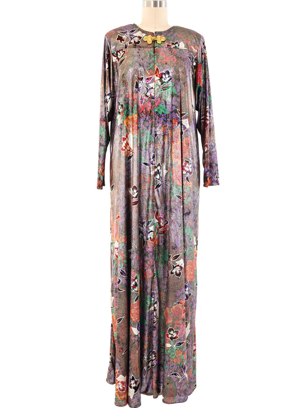 Metallic Floral Caftan Dress arcadeshops.com