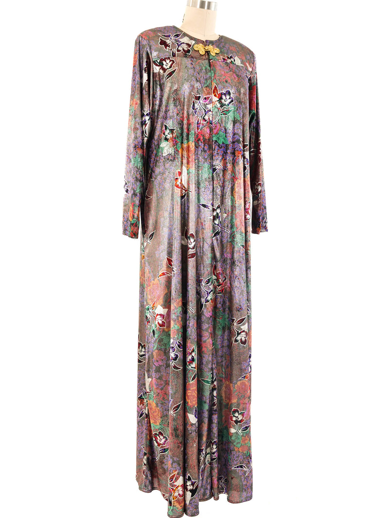 Metallic Floral Caftan Dress arcadeshops.com