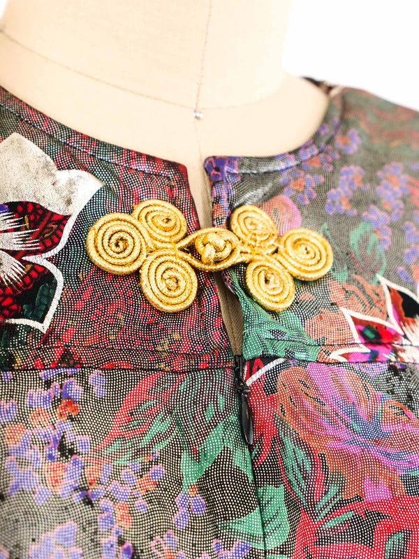 Metallic Floral Caftan Dress arcadeshops.com