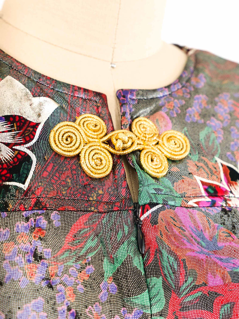 Metallic Floral Caftan Dress arcadeshops.com
