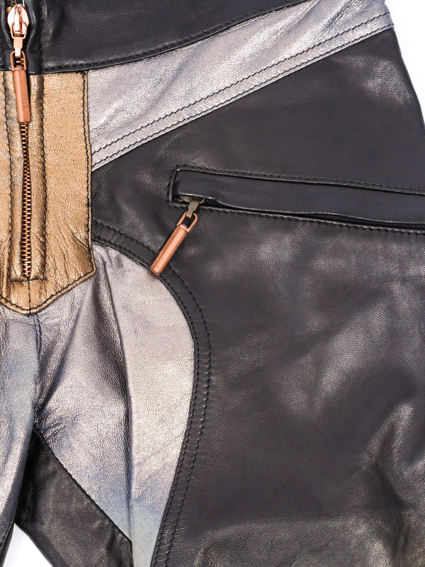 Roberto Cavalli Leather Bike Shorts Bottom arcadeshops.com