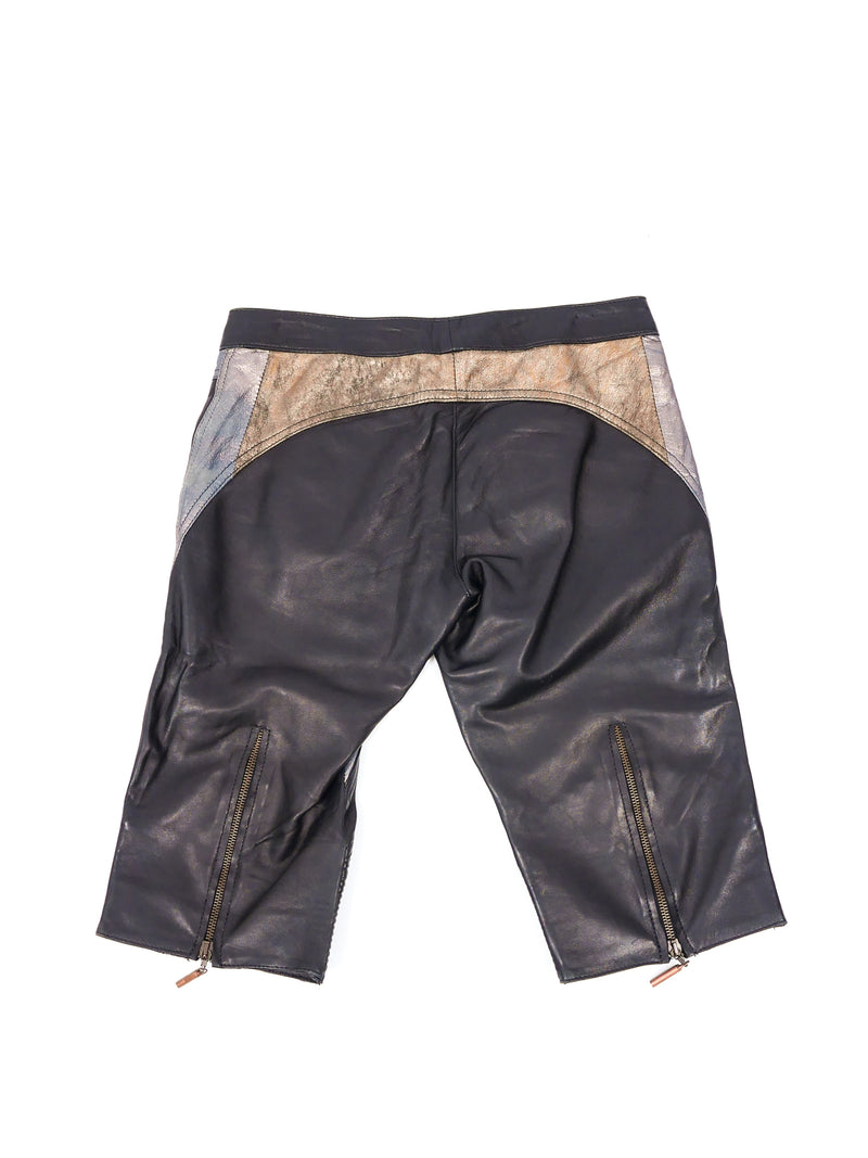 Roberto Cavalli Leather Bike Shorts Bottom arcadeshops.com