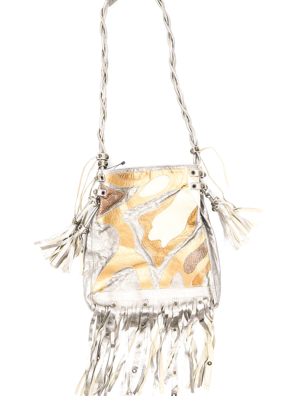 Ungaro Patchwork Fringed Leather Bag Accessory arcadeshops.com