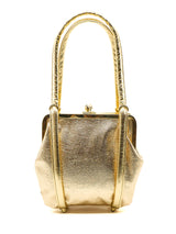 Metallic Gold Kisslock Handbag Accessory arcadeshops.com