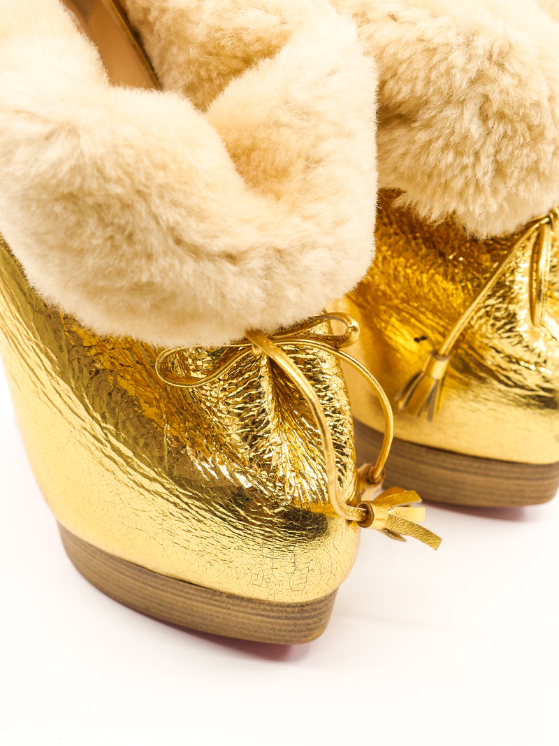 Christian Louboutin Survie Shearling Bootie, 36 Accessory arcadeshops.com