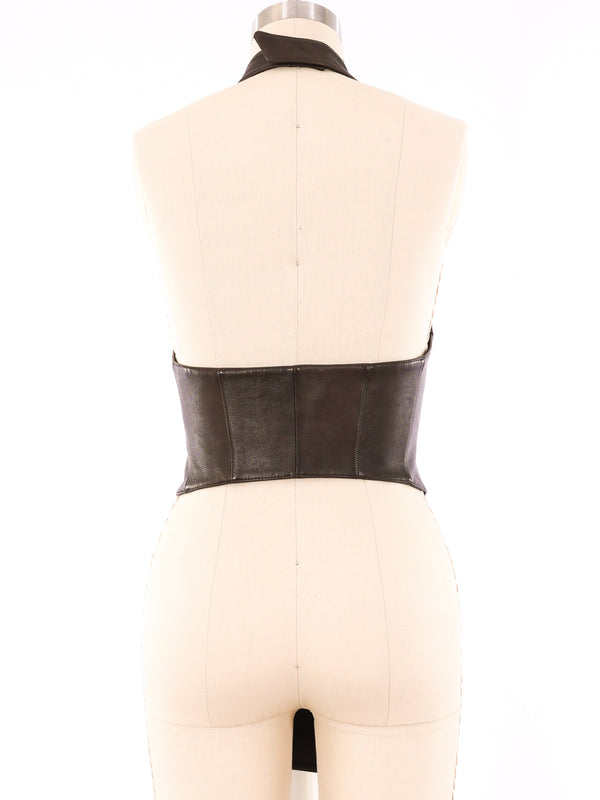 Thierry Mugler Leather Halter Top Top arcadeshops.com