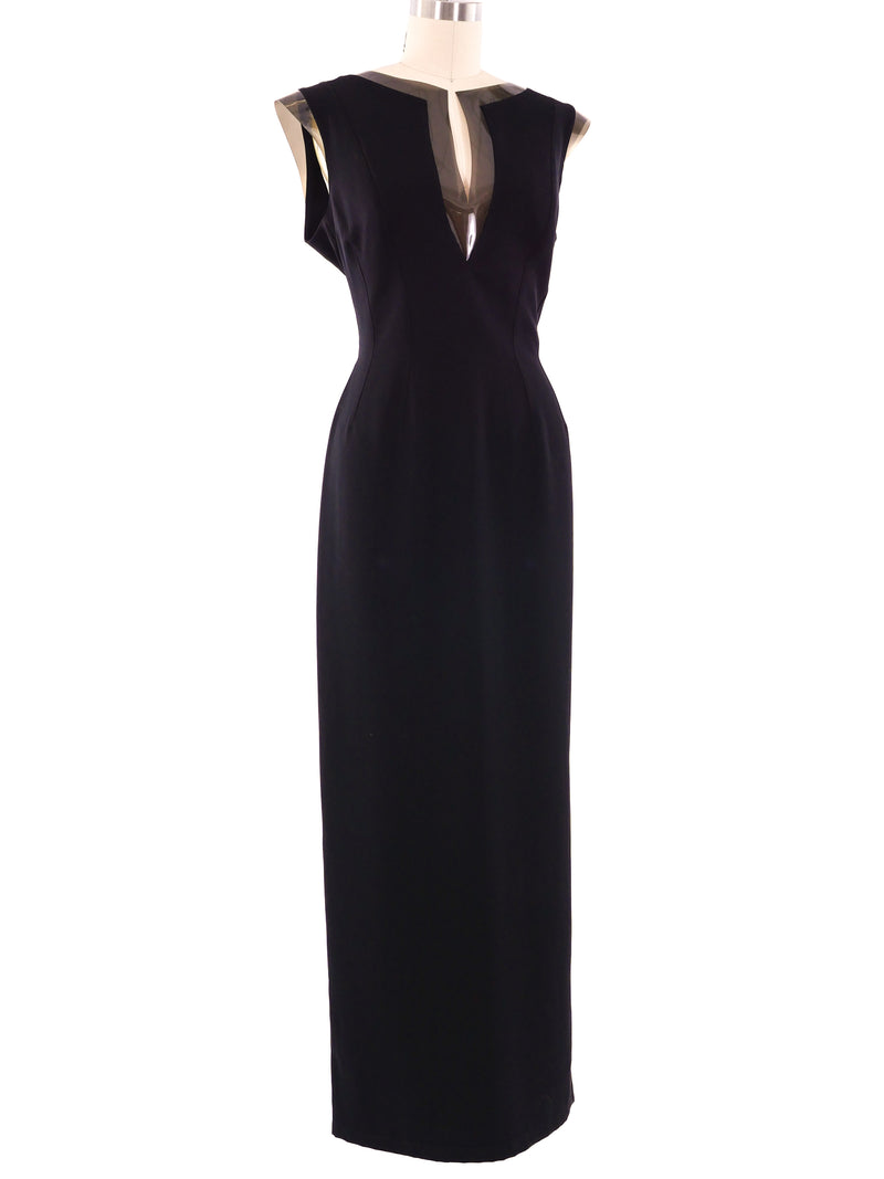 Thierry Mugler PVC Trimmed Sleeveless Dress Dress arcadeshops.com