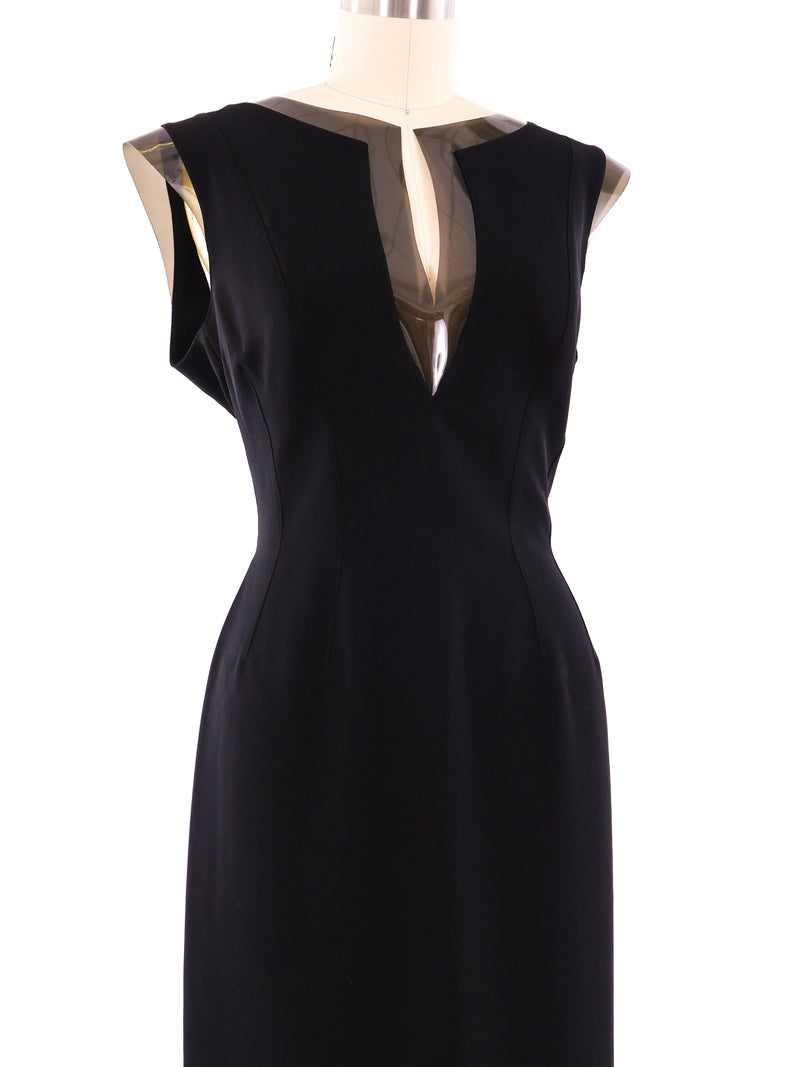 Thierry Mugler PVC Trimmed Sleeveless Dress Dress arcadeshops.com