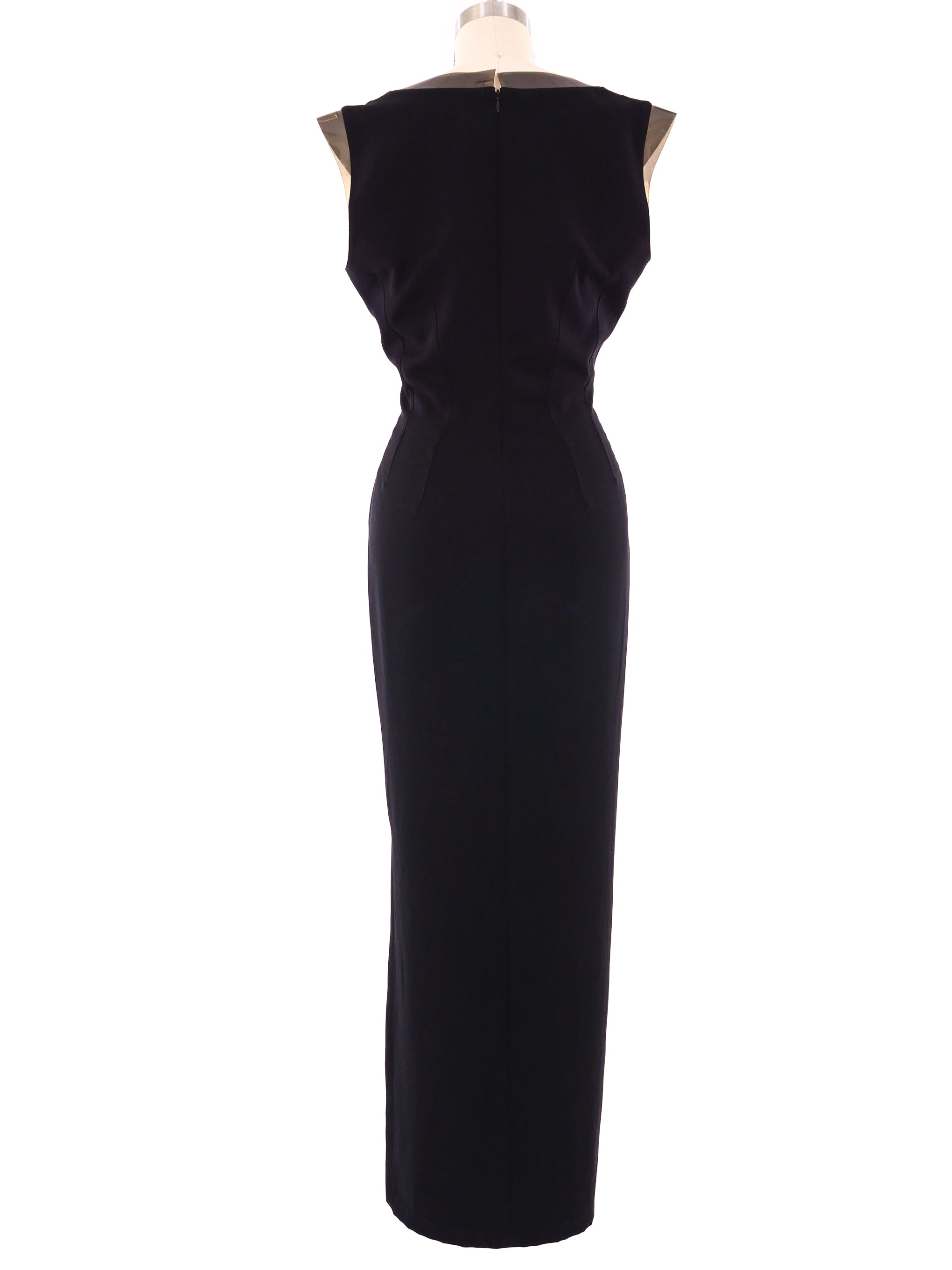Thierry Mugler PVC Trimmed Sleeveless Dress