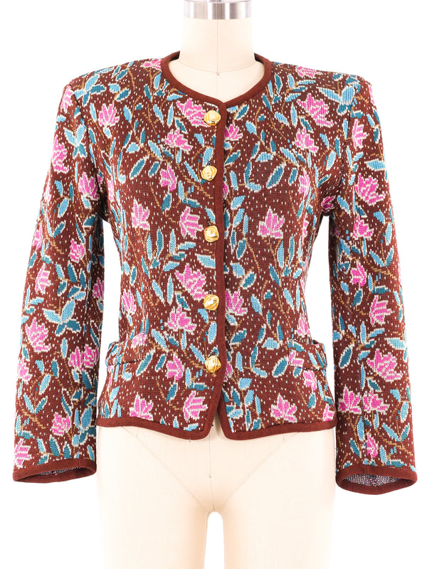 Yves Saint Laurent Floral Knit Jacket Jacket arcadeshops.com