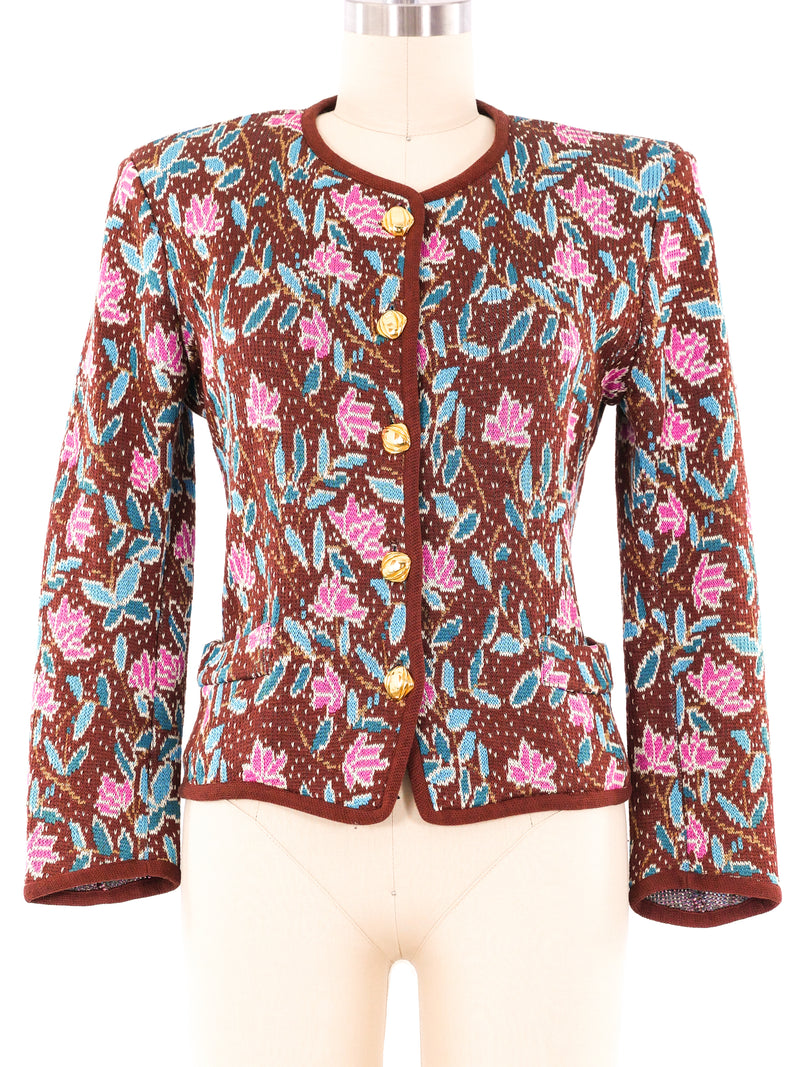 Yves Saint Laurent Floral Knit Jacket Jacket arcadeshops.com