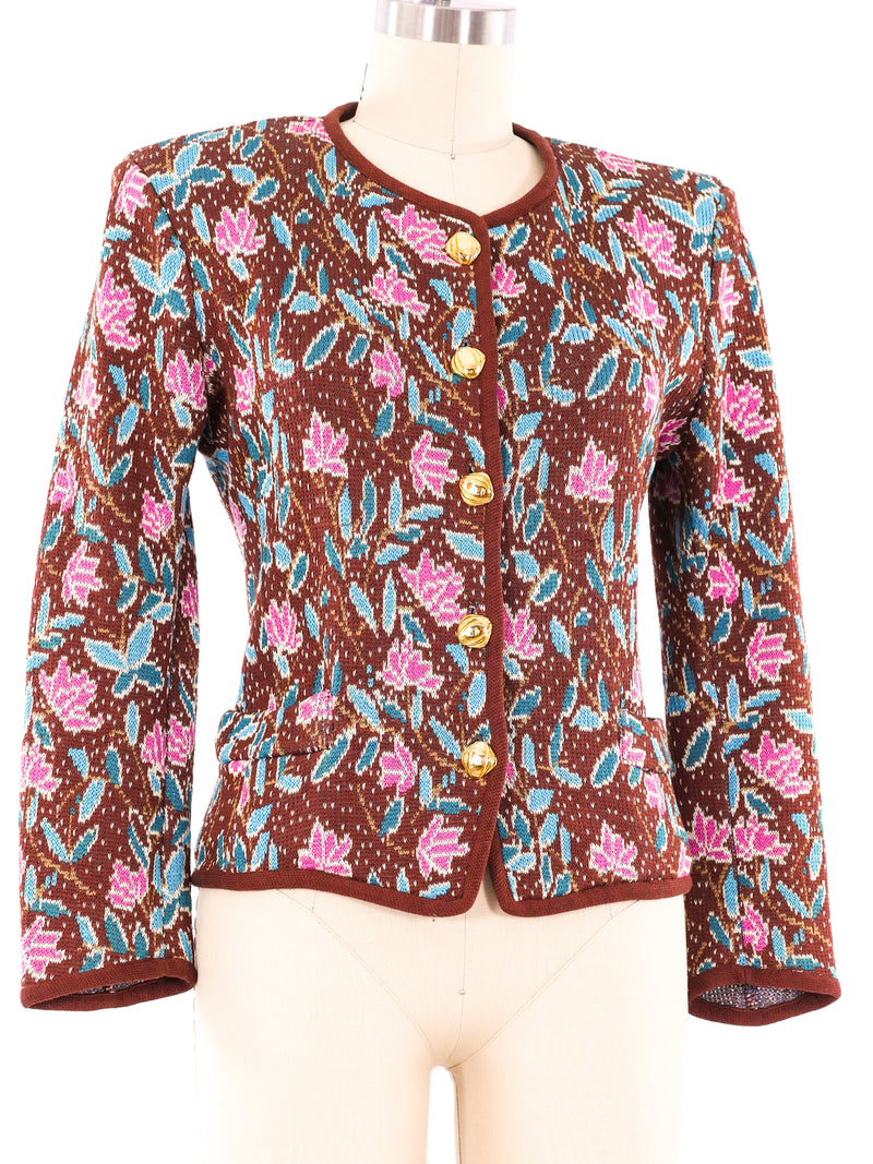 Yves Saint Laurent Floral Knit Jacket Jacket arcadeshops.com