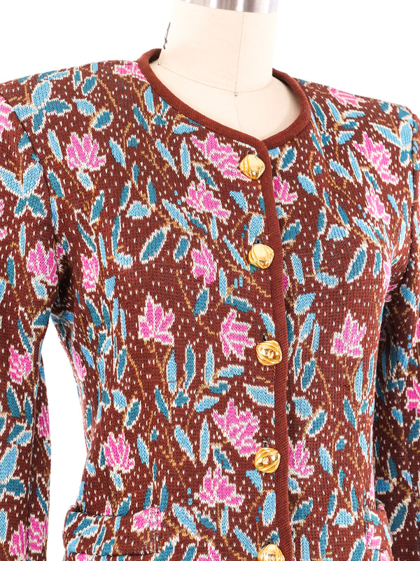 Yves Saint Laurent Floral Knit Jacket Jacket arcadeshops.com