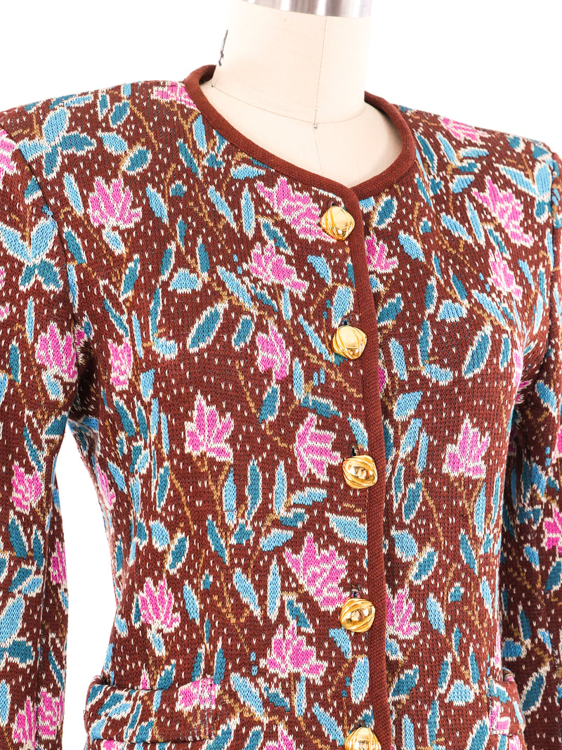 Yves Saint Laurent Floral Knit Jacket Jacket arcadeshops.com
