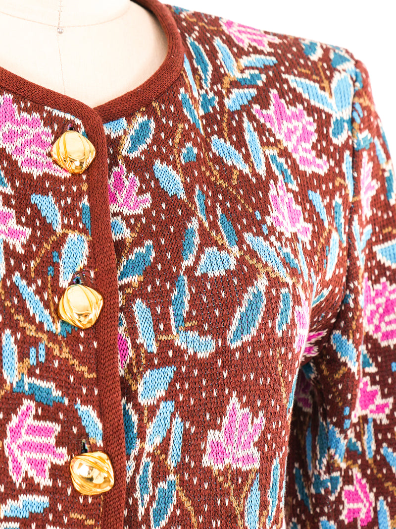 Yves Saint Laurent Floral Knit Jacket Jacket arcadeshops.com