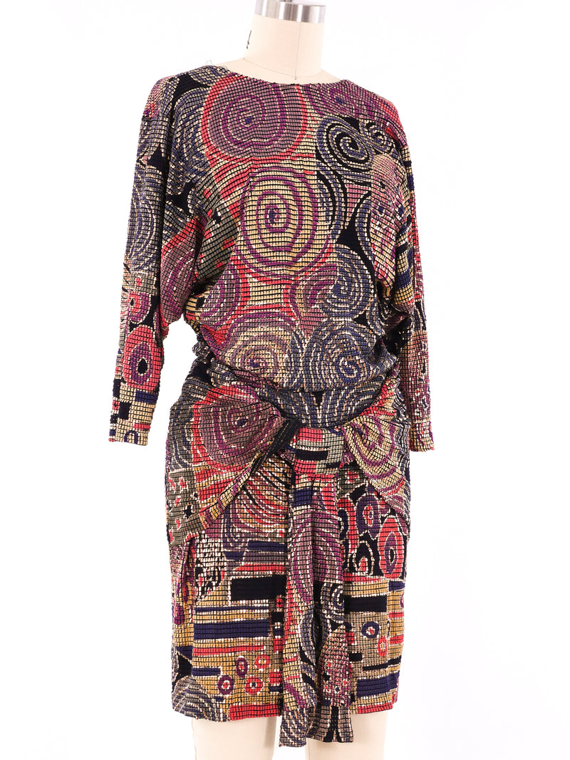Metallic Printed Mosaic Dress Dress arcadeshops.com