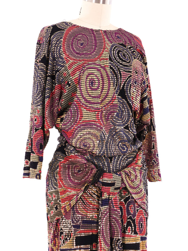 Metallic Printed Mosaic Dress Dress arcadeshops.com