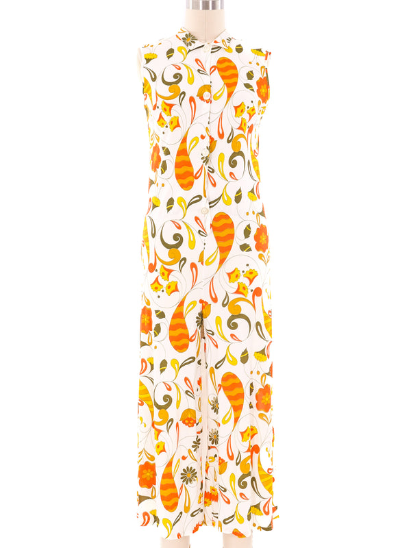 1960's Paisley Floral Jumpsuit Jumpsuit arcadeshops.com