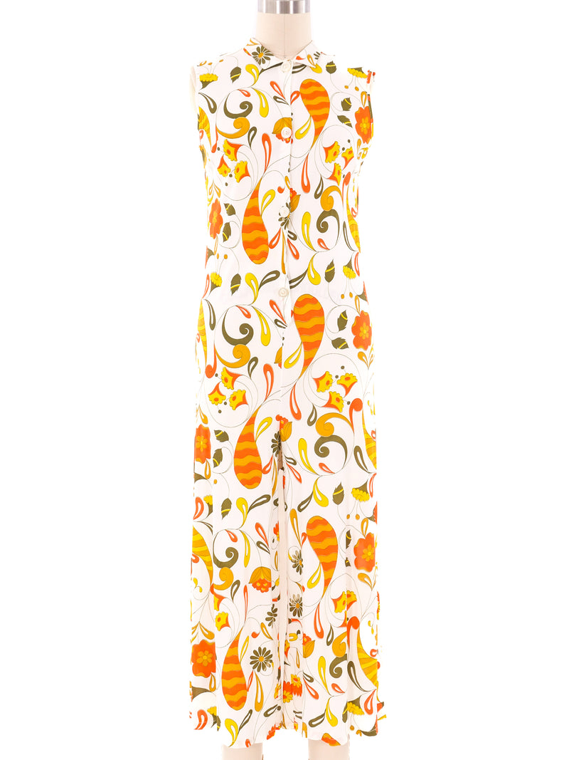 1960's Paisley Floral Jumpsuit Jumpsuit arcadeshops.com