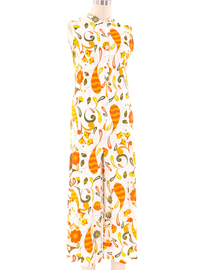 1960's Paisley Floral Jumpsuit Jumpsuit arcadeshops.com
