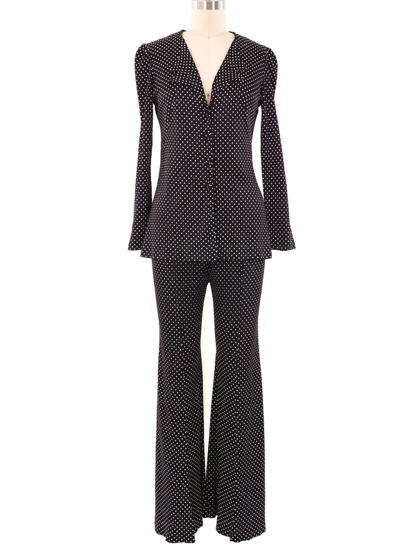 1970's Polka Dot Pant Suit Suit arcadeshops.com