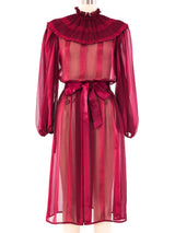 Tonal Stripe Ruffle Dress Dress arcadeshops.com