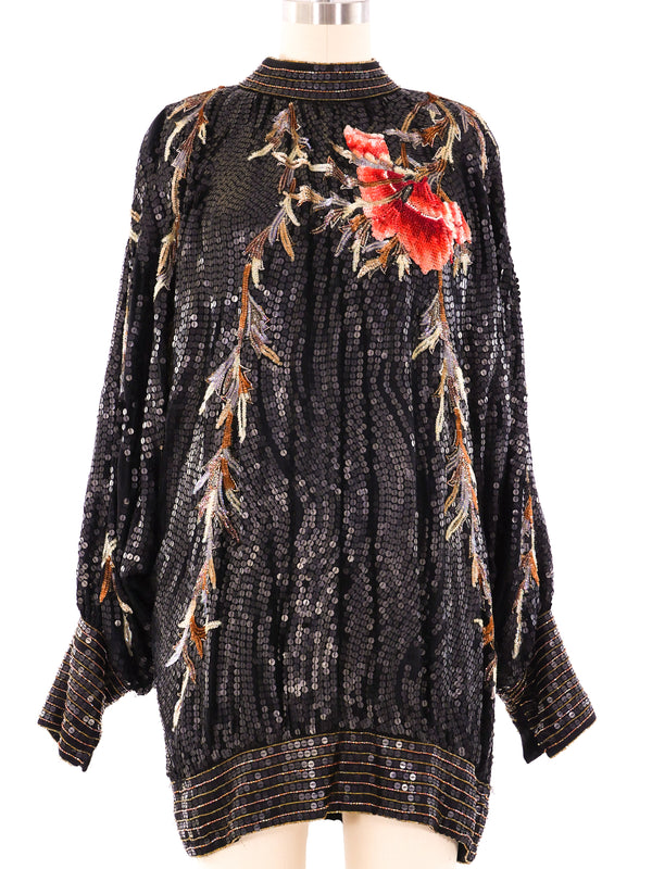 Floral Sequin Embellished Mini Dress Dress arcadeshops.com