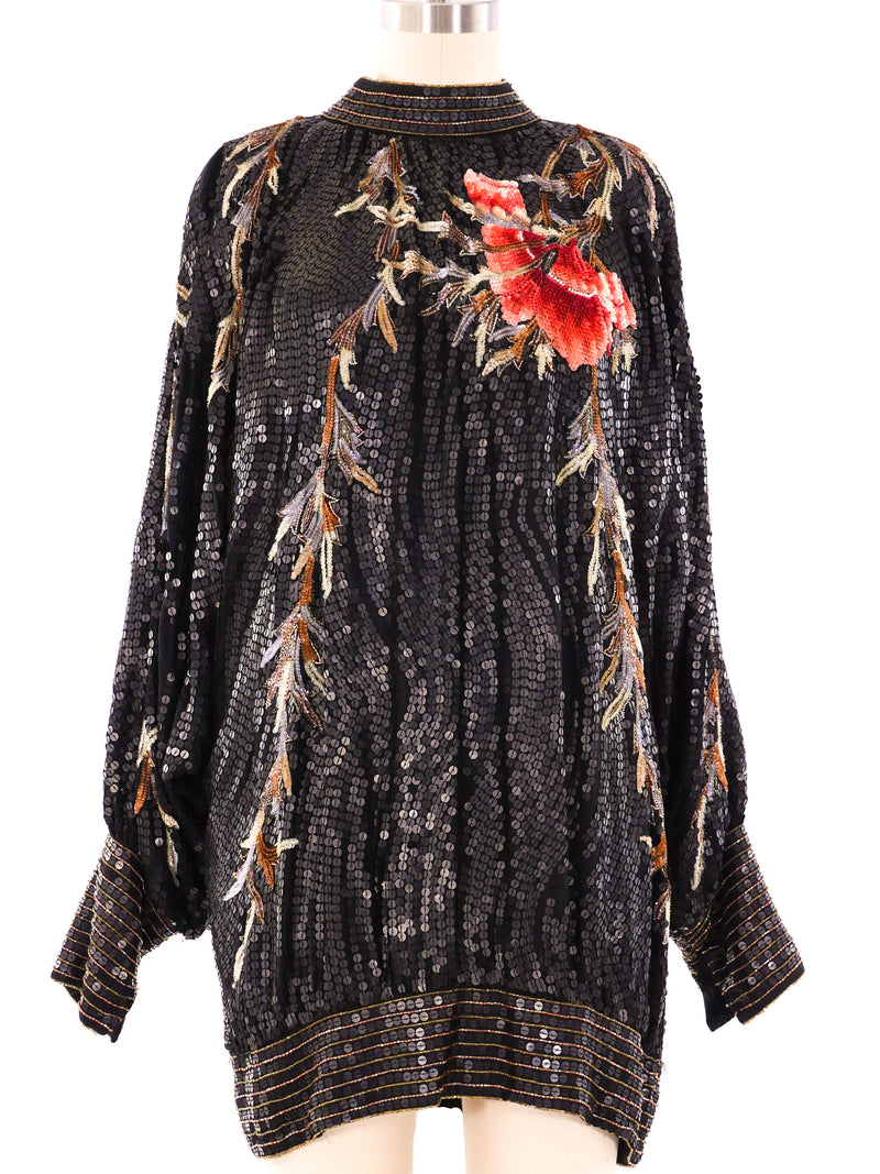 Floral Sequin Embellished Mini Dress Dress arcadeshops.com