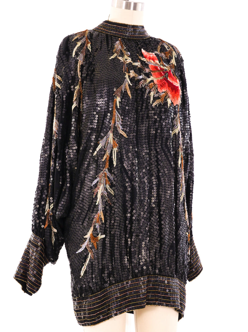 Floral Sequin Embellished Mini Dress Dress arcadeshops.com