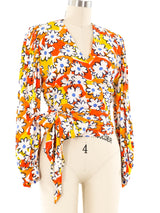 Givenchy Electric Daisy Print Wrap Top Top arcadeshops.com