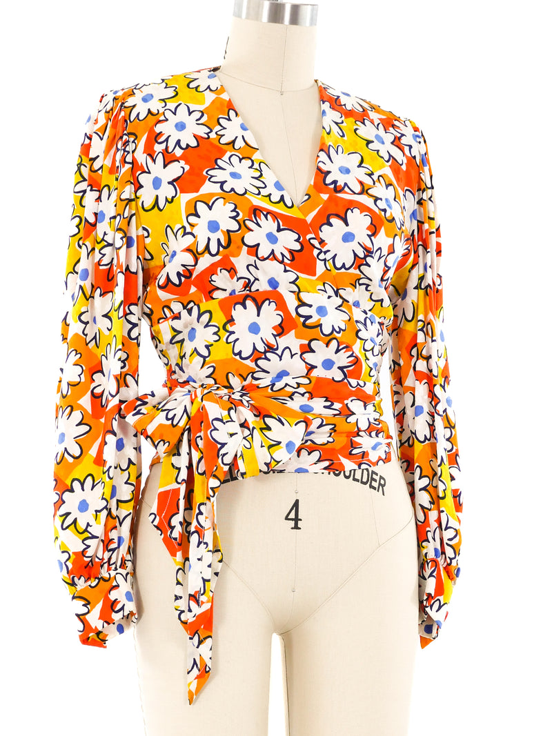 Givenchy Electric Daisy Print Wrap Top Top arcadeshops.com