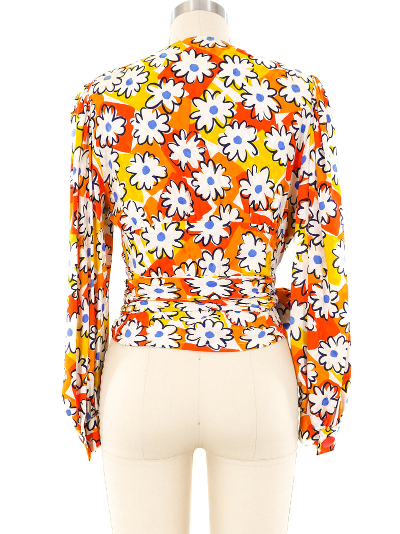 Givenchy Electric Daisy Print Wrap Top Top arcadeshops.com