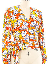 Givenchy Electric Daisy Print Wrap Top Top arcadeshops.com
