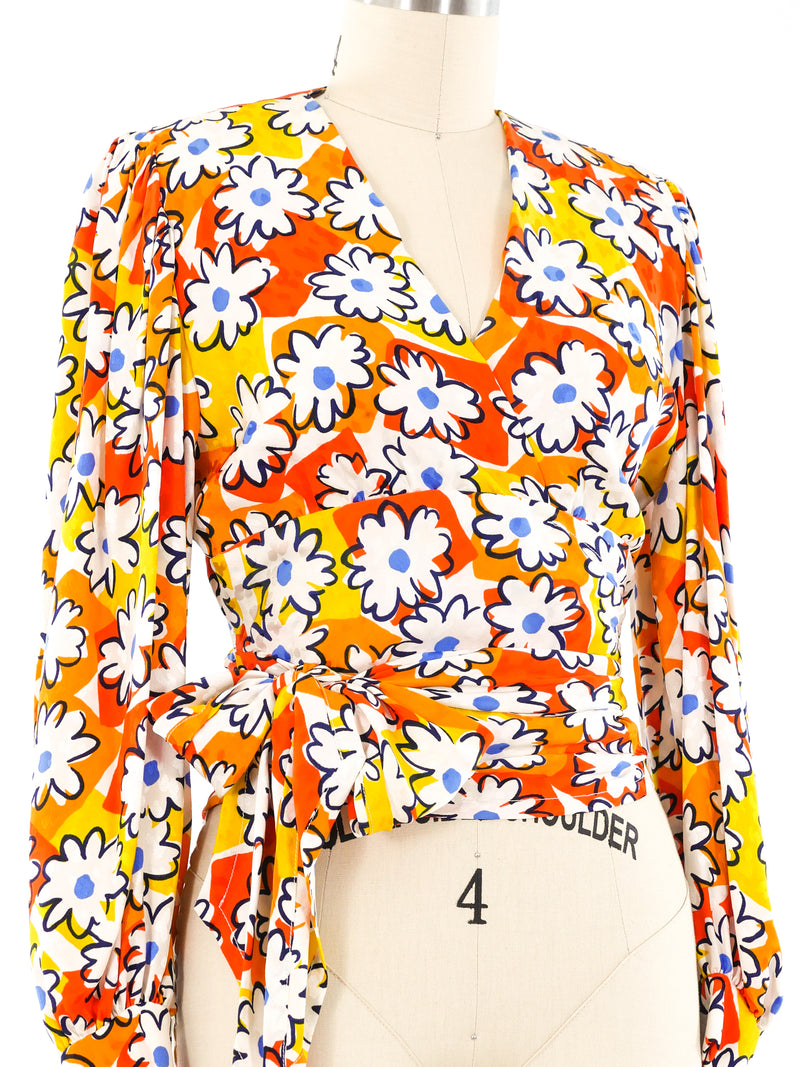 Givenchy Electric Daisy Print Wrap Top Top arcadeshops.com