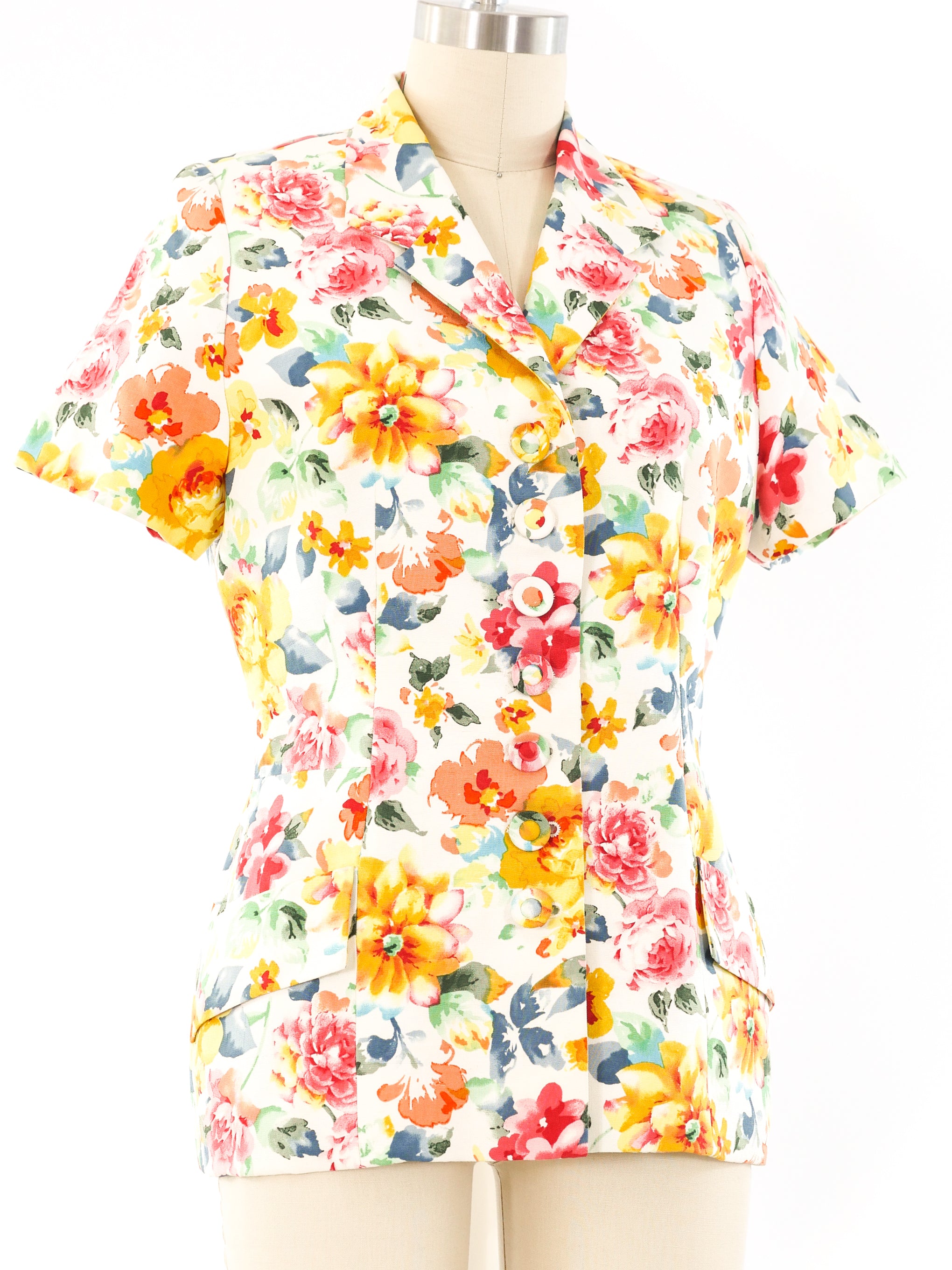 Christian Dior Floral Short Sleeve Jacket